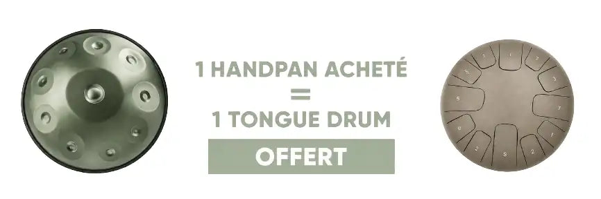 1 handpan acheté = 1 tongue drum offert